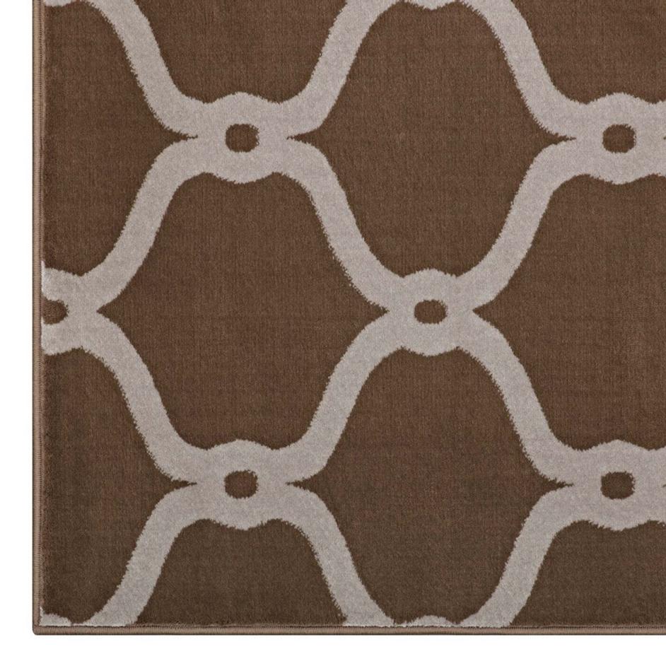 Barrett Chain Link Transitional Trellis 5X8 Area Rug In Dark Tan And Beige by Modway Furniture