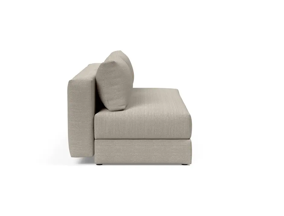 OSVALD FULL SOFABED in KENYA GRAVEL FABRIC WITH Black steel LEGS 579 by INNOVATION USA