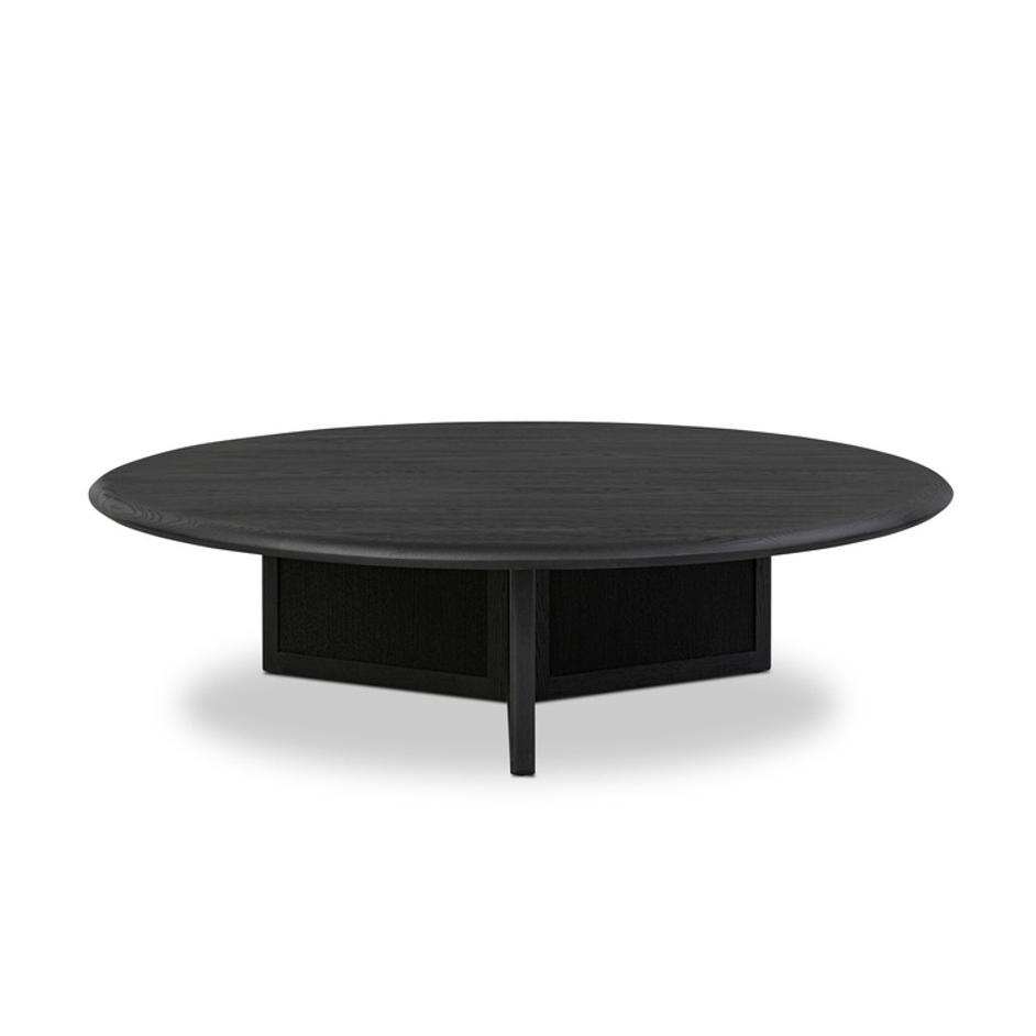 Rosenell Round Coffee Table - Black Oak Veneer by Four Hands