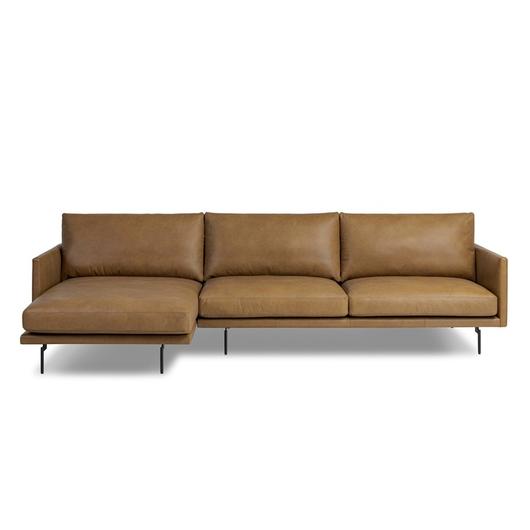 Melle 2-Piece Sectional In Lipari Camel And Ebony Steel by Four Hands