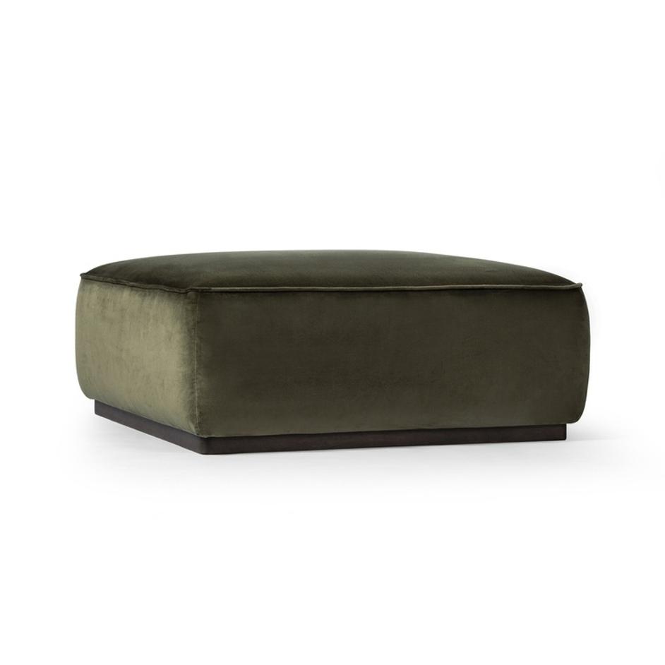 Sinclair Square Ottoman-36" In Surrey Olive-Sienna Brown by Four Hands
