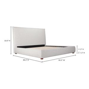 LUZON KING BED TALL HEADBOARD LIGHT GREY by Moes Home