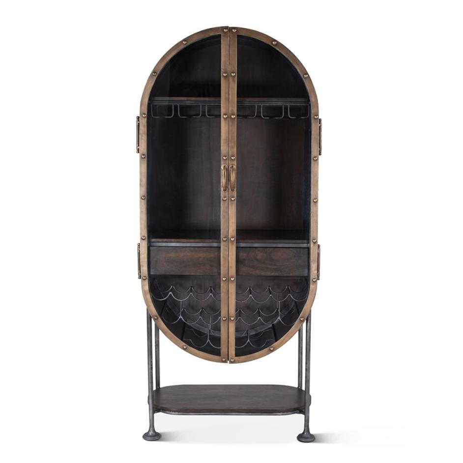 Bowery Tall Oval Bar Cabinet by Home Trends & Design