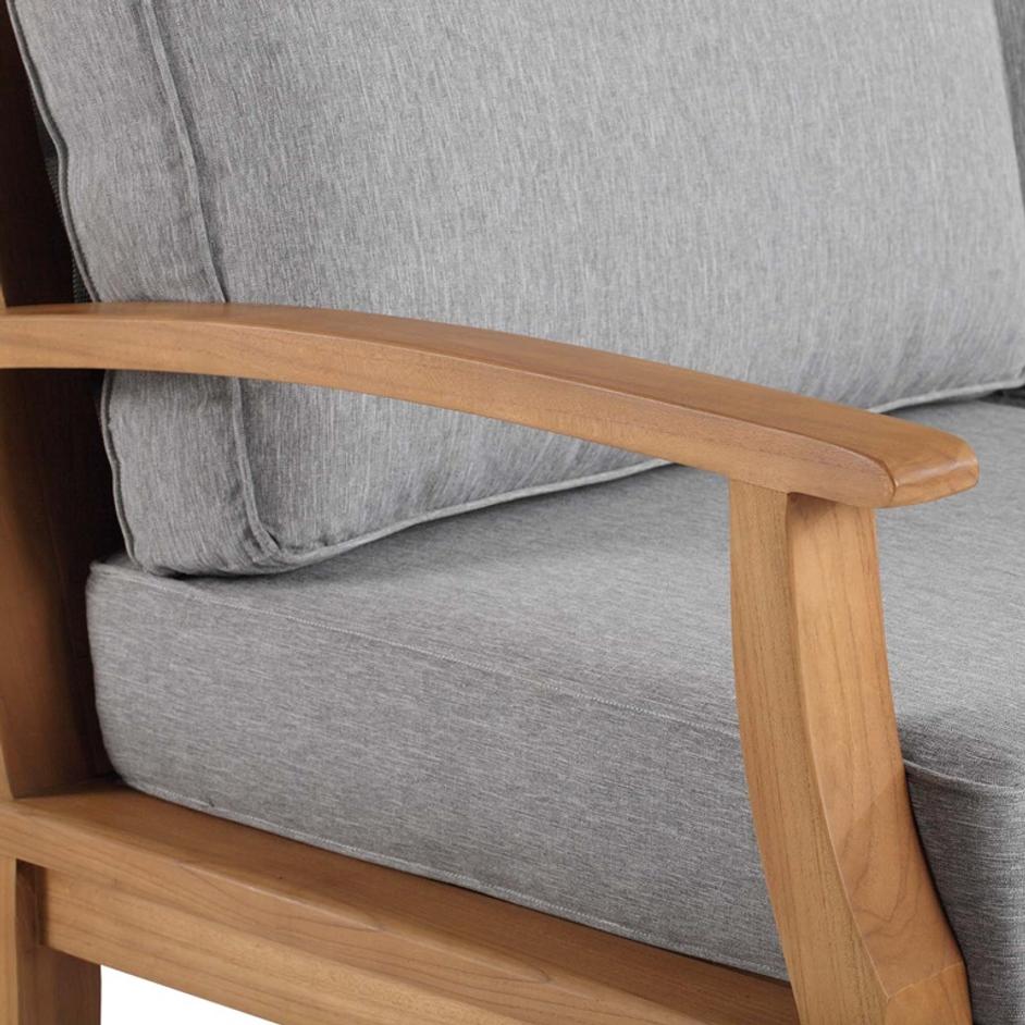 Quay Outdoor Patio Teak Sofa In Natural Gray by Modway Furniture