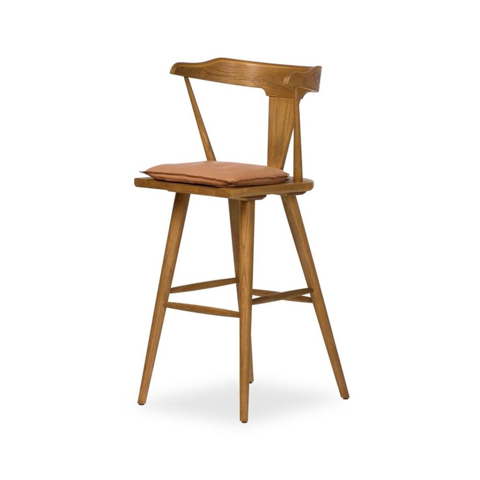 Ripley Bar + Counter Stool - Whiskey Saddle by Four Hands
