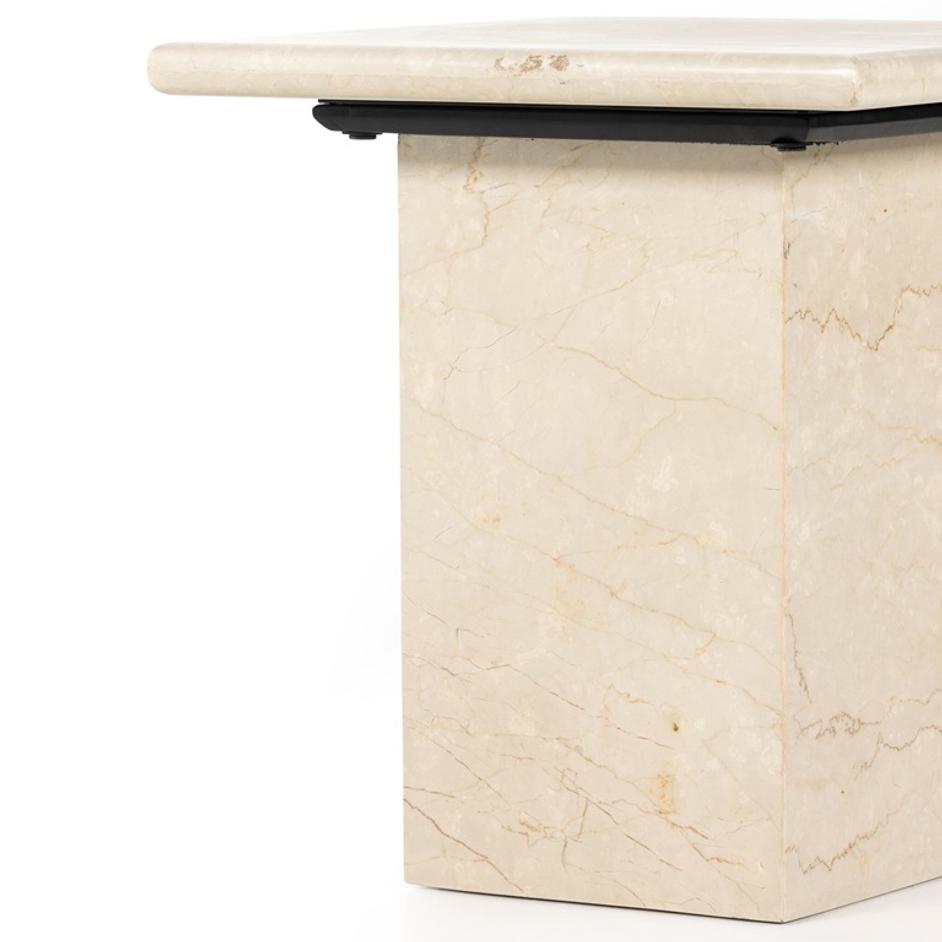 Arum End Table - Cream Marble by Four Hands