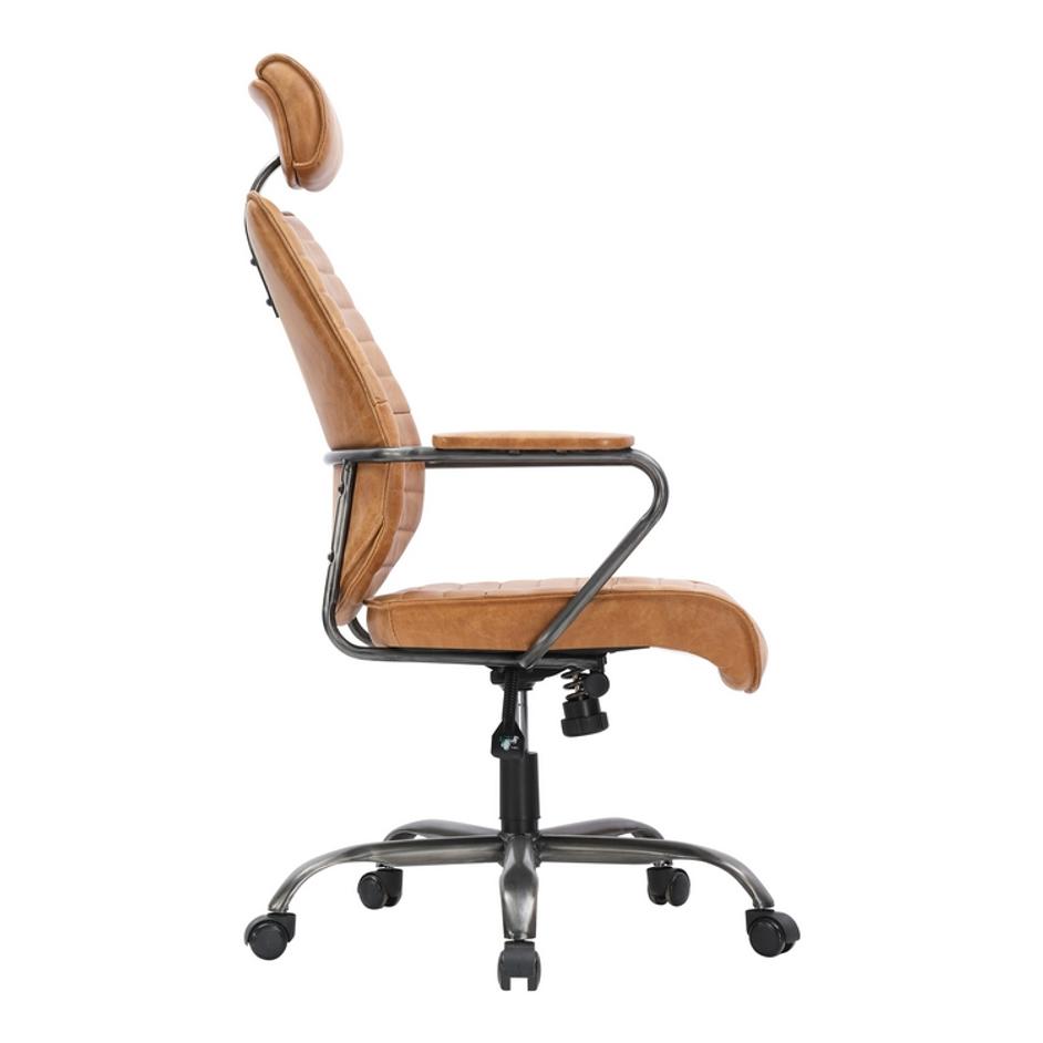 EXECUTIVE Industrial SWIVEL OFFICE CHAIR COGNAC by Moes Home