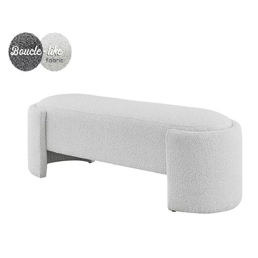 Felicia Fabric Bench, Boucle Beige by New Pacific Direct