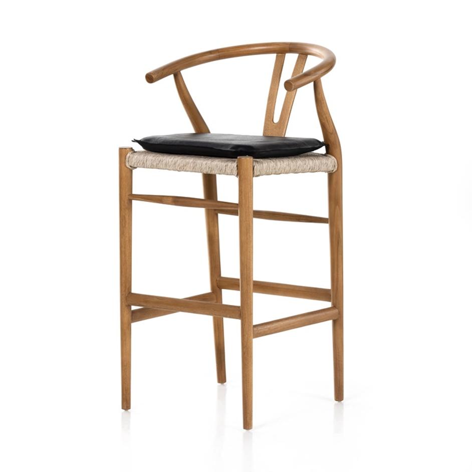 Muestra Stool W Cushion In Natural In Bar by FOUR HANDS