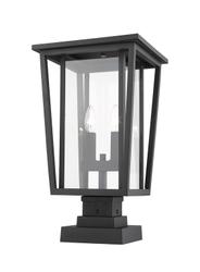 Seoul 2 Light Outdoor Pier Mounted Fixture in Black Finish by Z-Lite