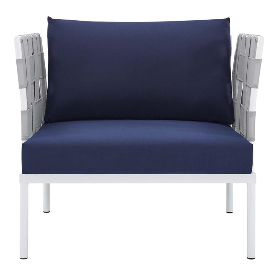 Concord Sunbrella® Outdoor Patio Aluminum Armchair In Gray Navy by Modway Furniture