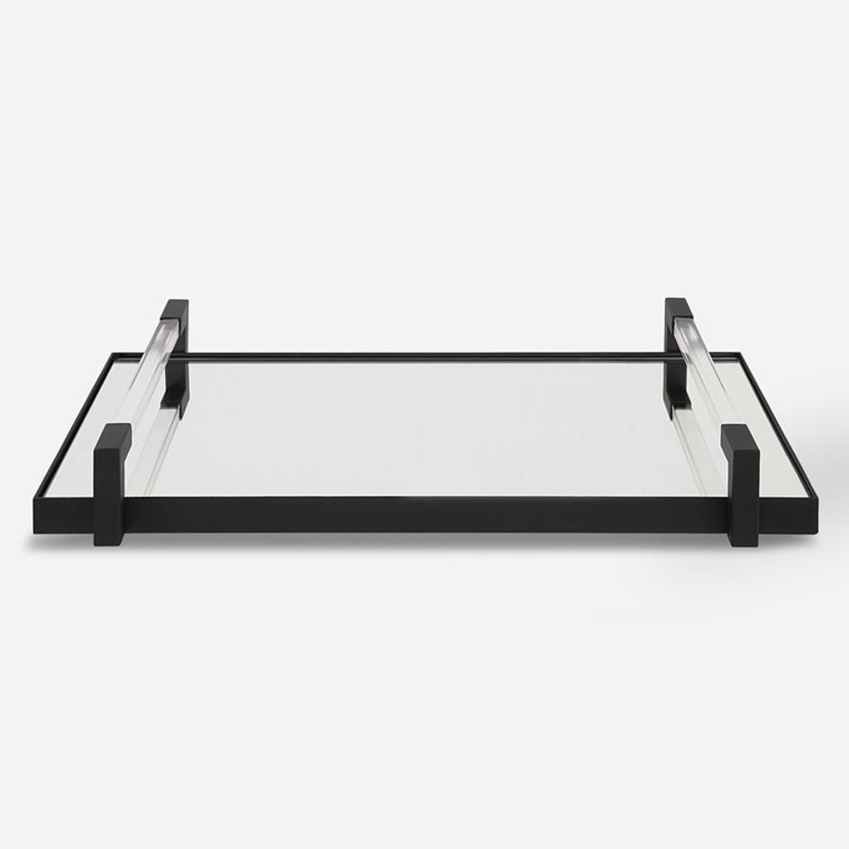 Deki Black Mirrored Tray by Uttermost