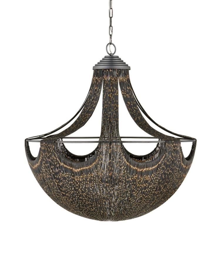 Eduardo Chandelier In Natural Iron & Brass by Currey & Company