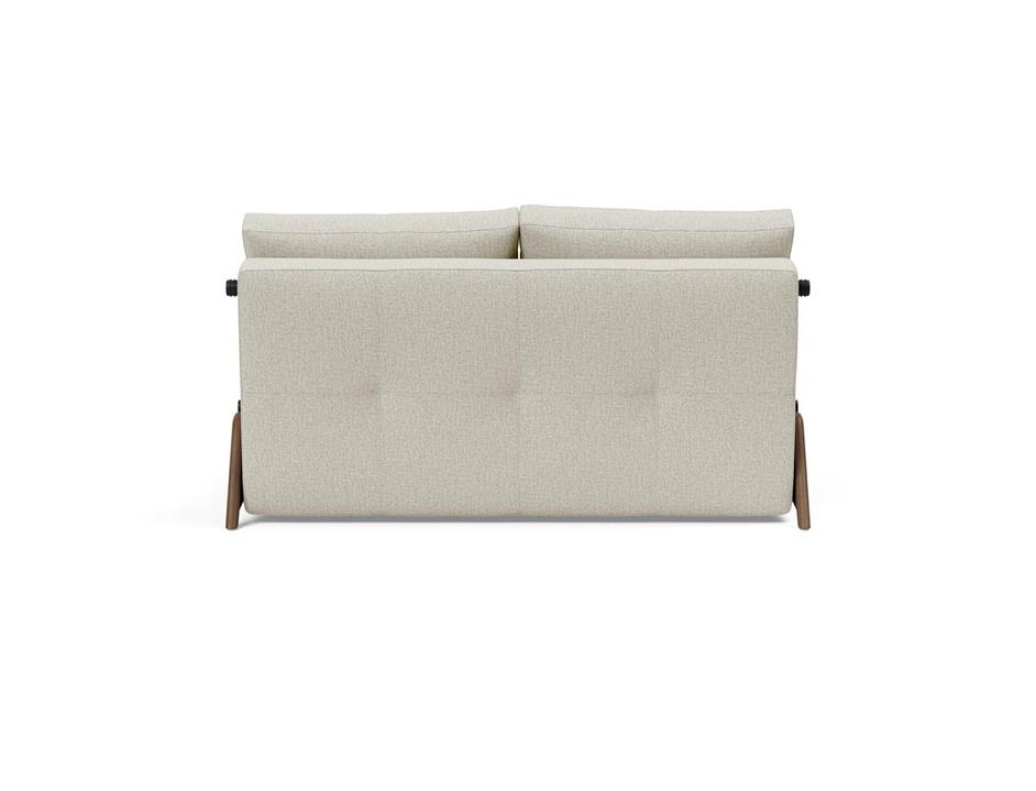 CUBED FULL SOFA BED in MIXED DANCE NATURAL FABRIC WITH Dark Wood LEGS 527 by INNOVATION USA