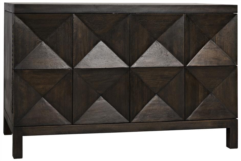 Quadrant Ebony Walnut 2-Door Sideboard by Noir Furniture