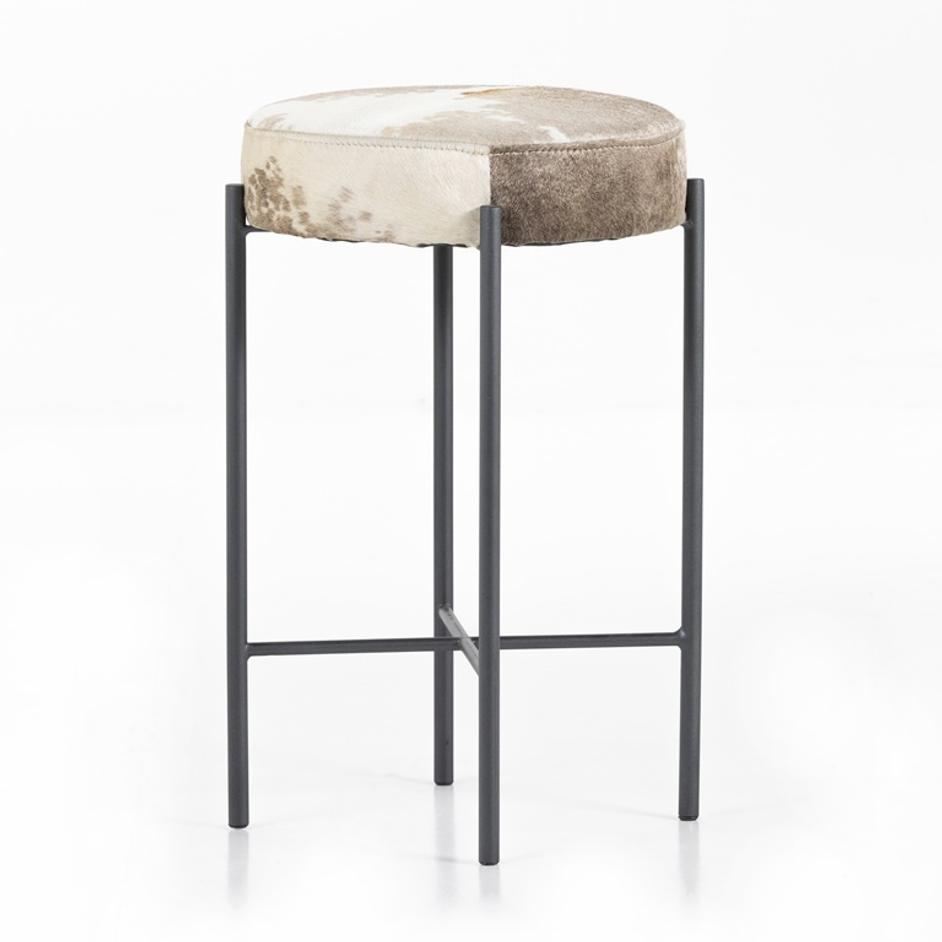 Nocona Stool In Speckled Hide In Counter by FOUR HANDS