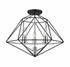 Geo 3 Light Semi Flush Mount in Matte Black + Chrome Finish by Z-Lite