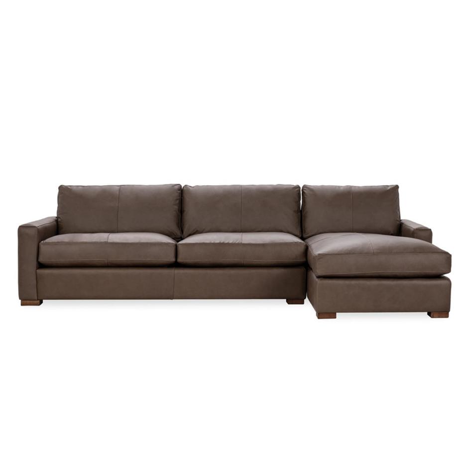 Coburn Leather Right Chaise Sofa Landscape by Classic Home