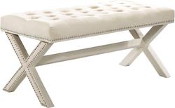 Herbert Bench In Cream Velvet by Meridian Furniture