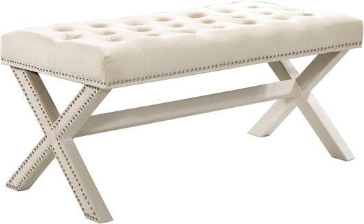 Herbert Bench In Cream Velvet by Meridian Furniture