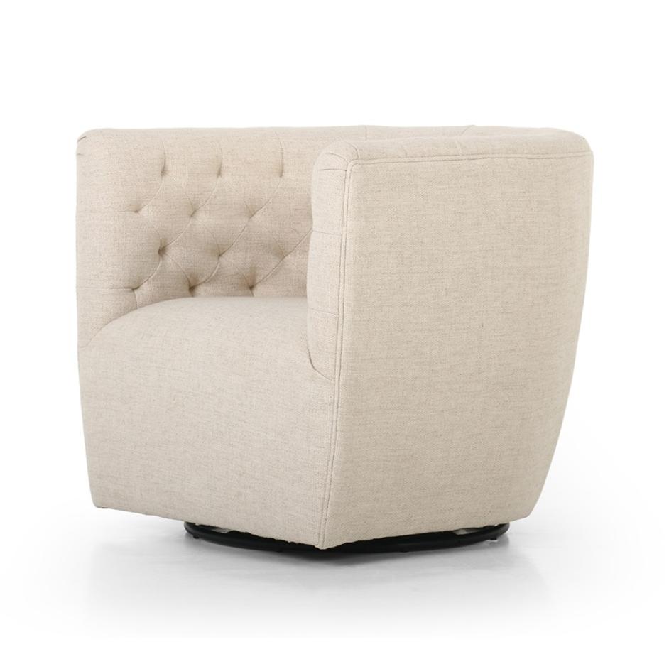 Hanover Swivel Chair In Thames Cream by FOUR HANDS