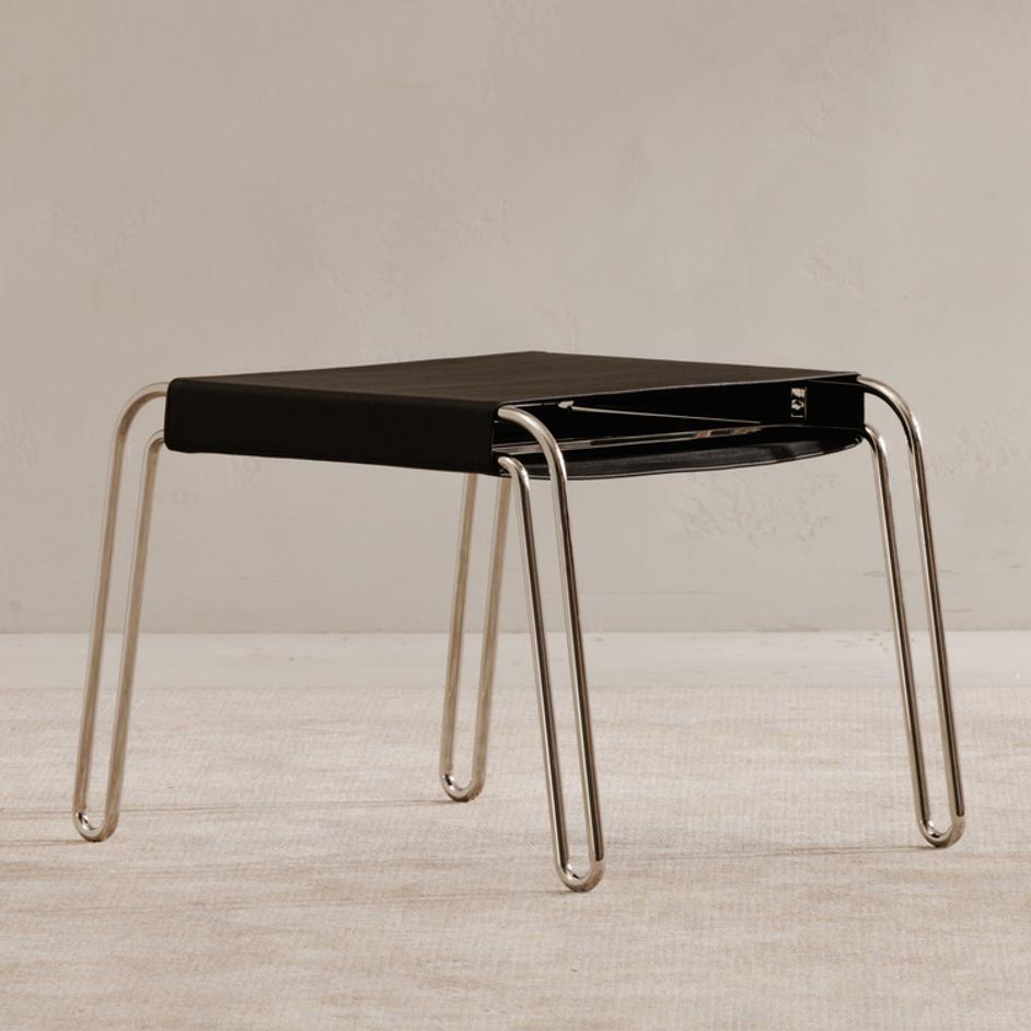 Petra Leather Stool Black by Moes Home