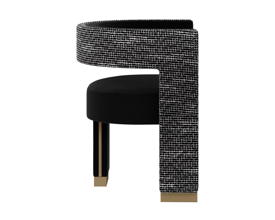 ADAMINA DINING ARMCHAIR - ABBINGTON BLACK / HOBBES NIGHT by Sunpan