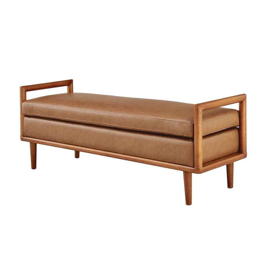 William KD PU Bench, Vintage Cider by New Pacific Direct