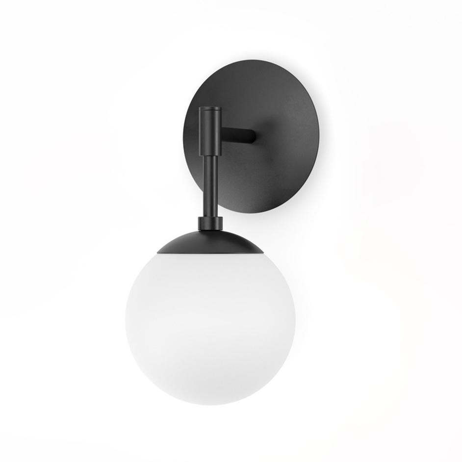 Sunset Sconce In Black Gunmetal-Opal Matte Glass by Four Hands