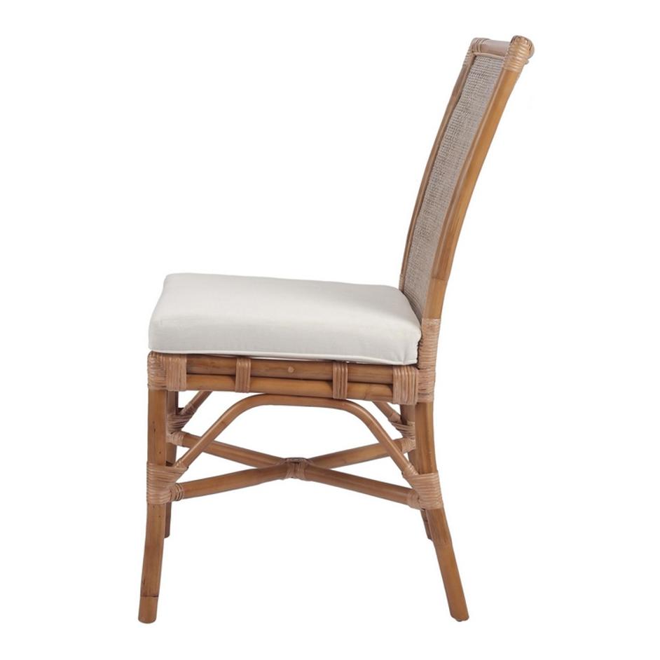 Tatum Rattan Side Chair In Canary Brown by New Pacific Direct