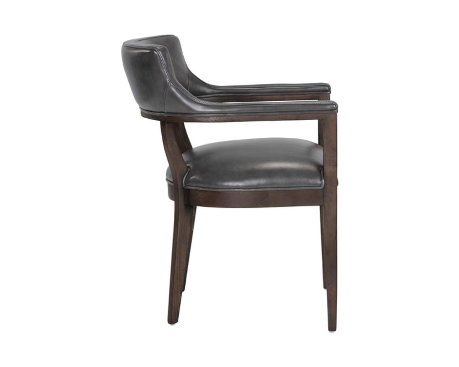 BRYLEA DINING ARMCHAIR - BROWN - BRENTWOOD CHARCOAL LEATHER by Sunpan