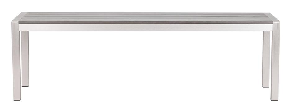 Metropolitan Double Bench Gray & Silver by Zuo Modern
