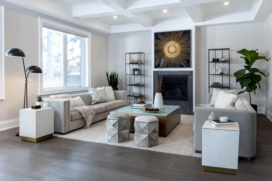 DAINES END TABLE - WHITE MARBLE by Sunpan