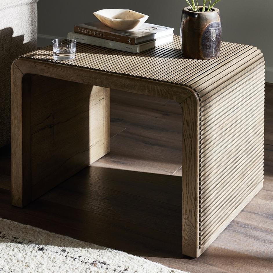 Leo End Table in Rustic Grey by FOUR HANDS