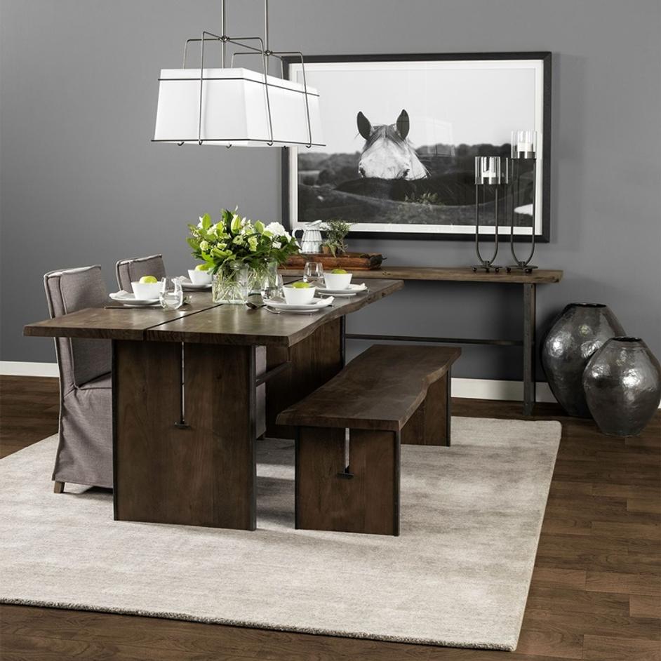 Ledger I 70L x 17W Brown Live-Edge Wooden Dining Bench by Mercana