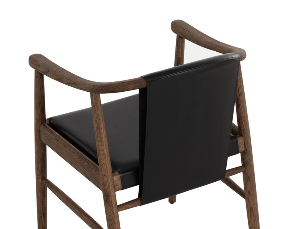 ARAN DINING ARMCHAIR - ONYX LEATHER by Sunpan