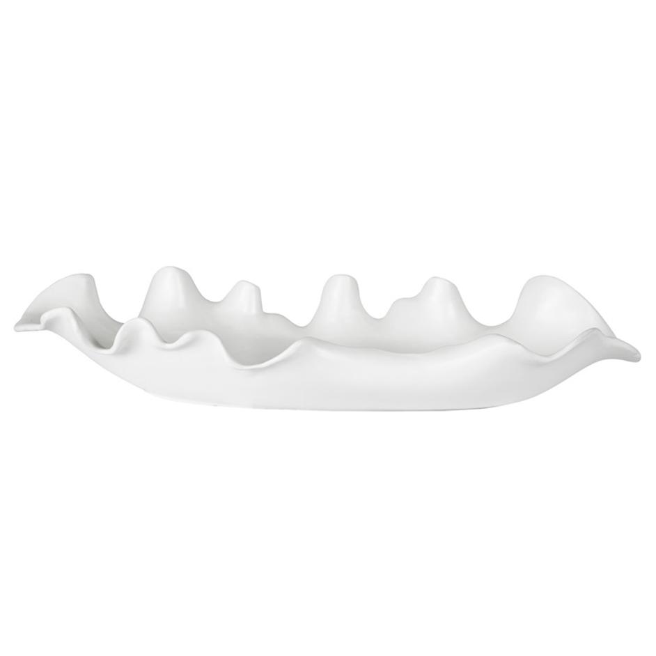 Ruffled Feathers Modern White Bowl by Uttermost