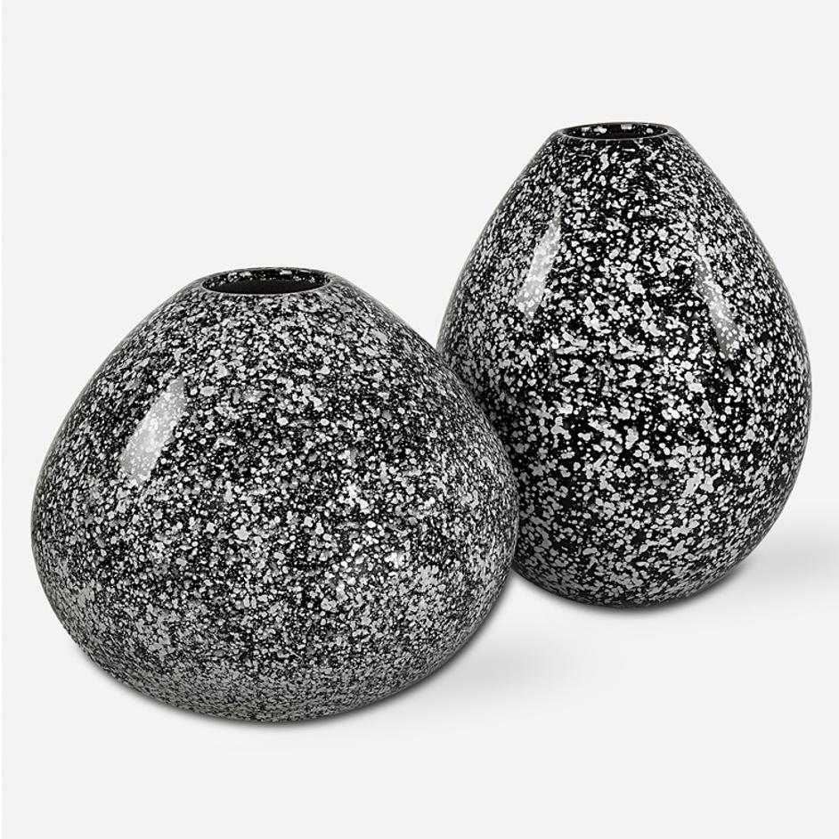 Cosmic Black & White Vases, Set/2 by Uttermost
