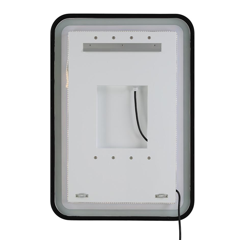 Crofton Lighted Black Vanity Mirror by Uttermost