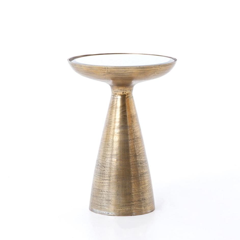 Marlow Mod Pedestal Table-Brushed Brass by FOUR HANDS