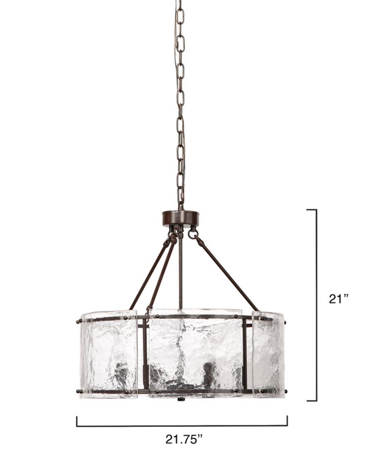 Glenn Large Round Metal 6-Light Chandelier, Bronze by Jamie Young