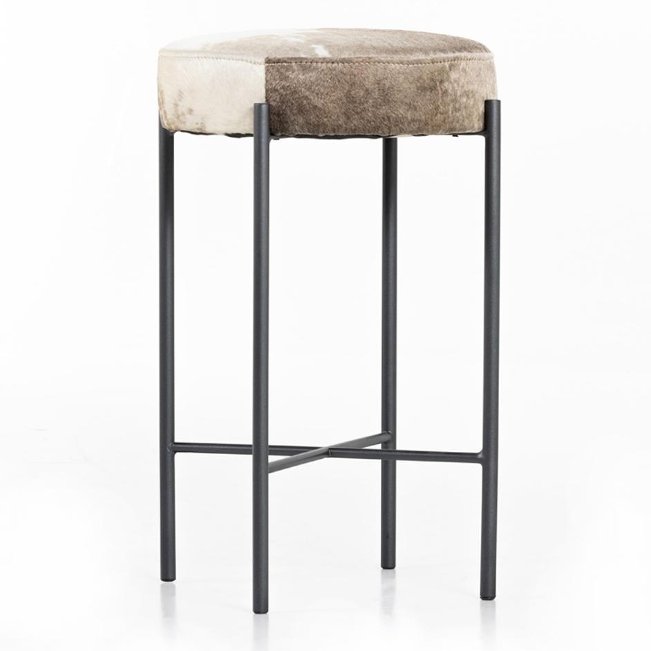 Nocona Stool In Speckled Hide In Counter by FOUR HANDS