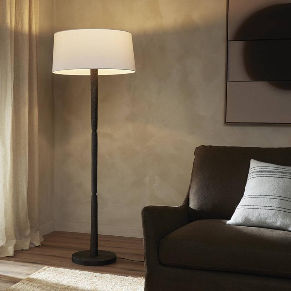Fernando Floor Lamp In Forged Black Aluminum by Four Hands