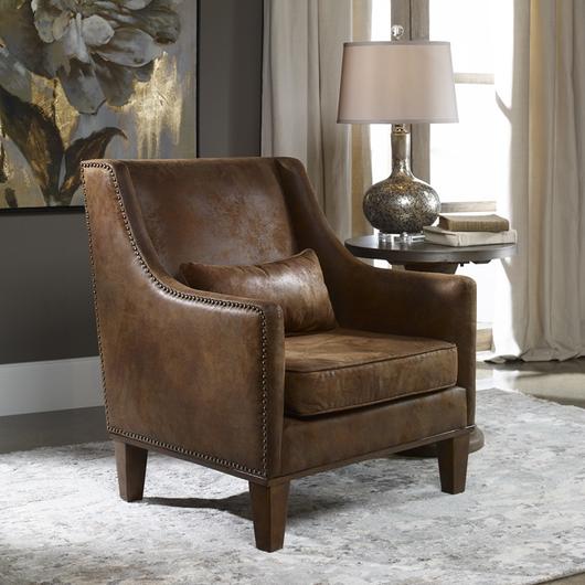 Clay Leather Armchair by Uttermost