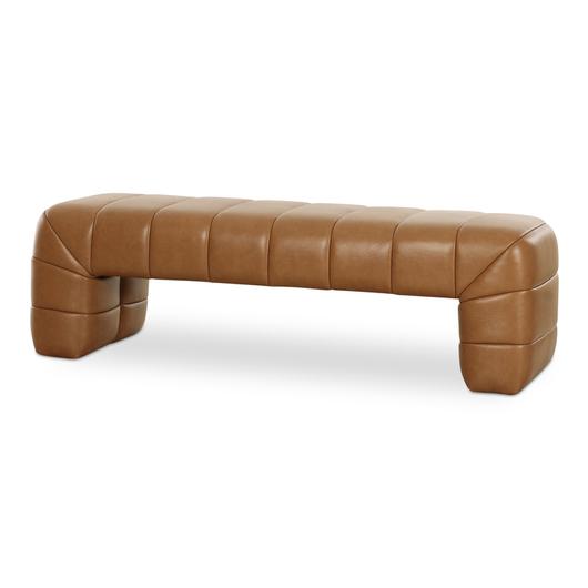 Verity Bench Tan Leather by Moes Home
