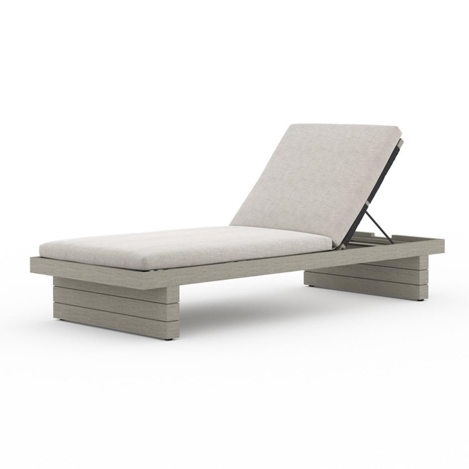Leroy Outdoor Chaise in Grey/Stone Grey by FOUR HANDS