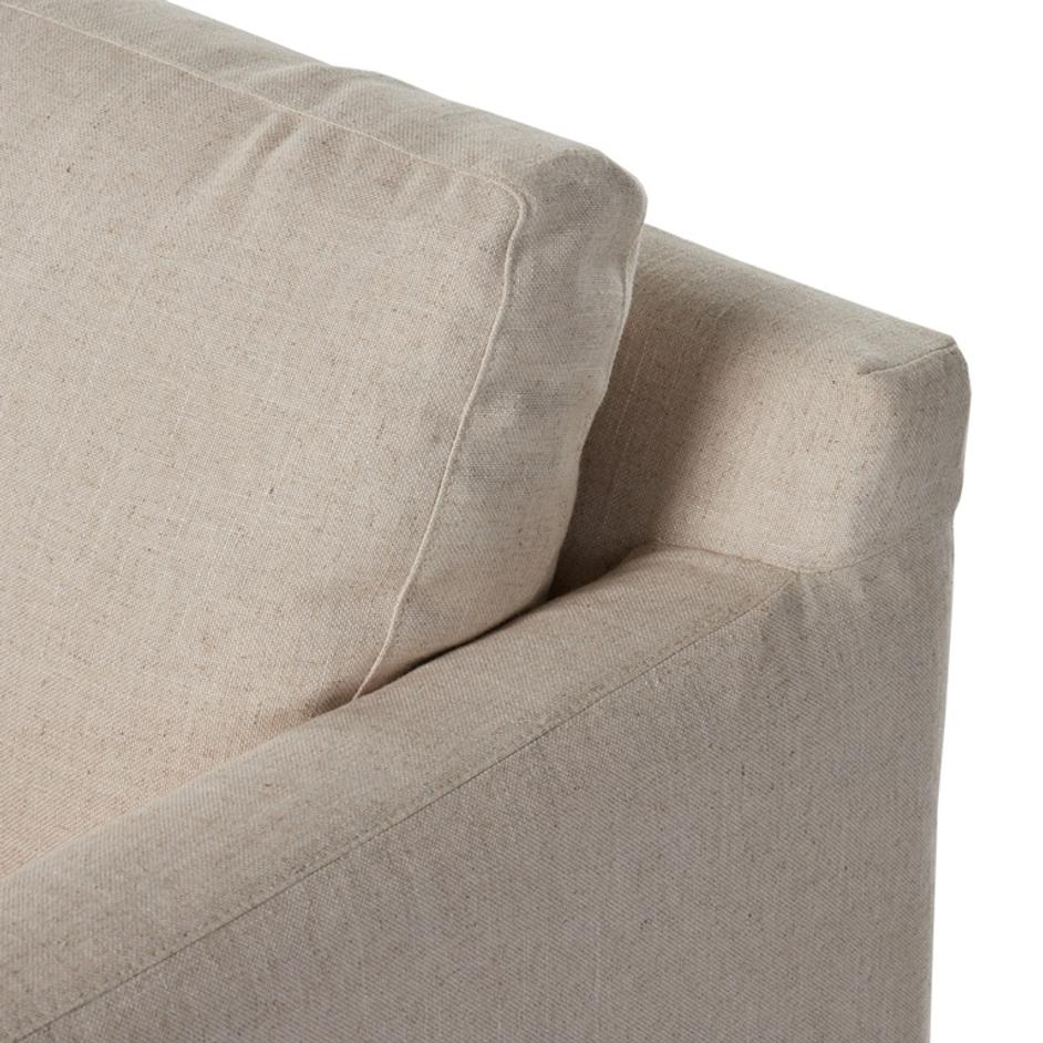 Hampton Slipcover Swivel Chr In Evere Otml by FOUR HANDS