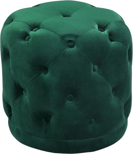 Joshua Ottoman/Stool In Green Velvet by Meridian Furniture