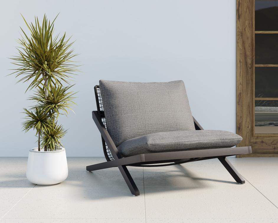 BARI LOUNGE CHAIR - CHARCOAL - GRACEBAY GREY by Sunpan