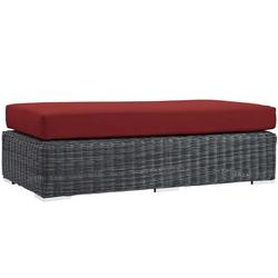 Kindle Outdoor Patio Sunbrella® Rectangle Ottoman In Canvas Red by Modway Furniture